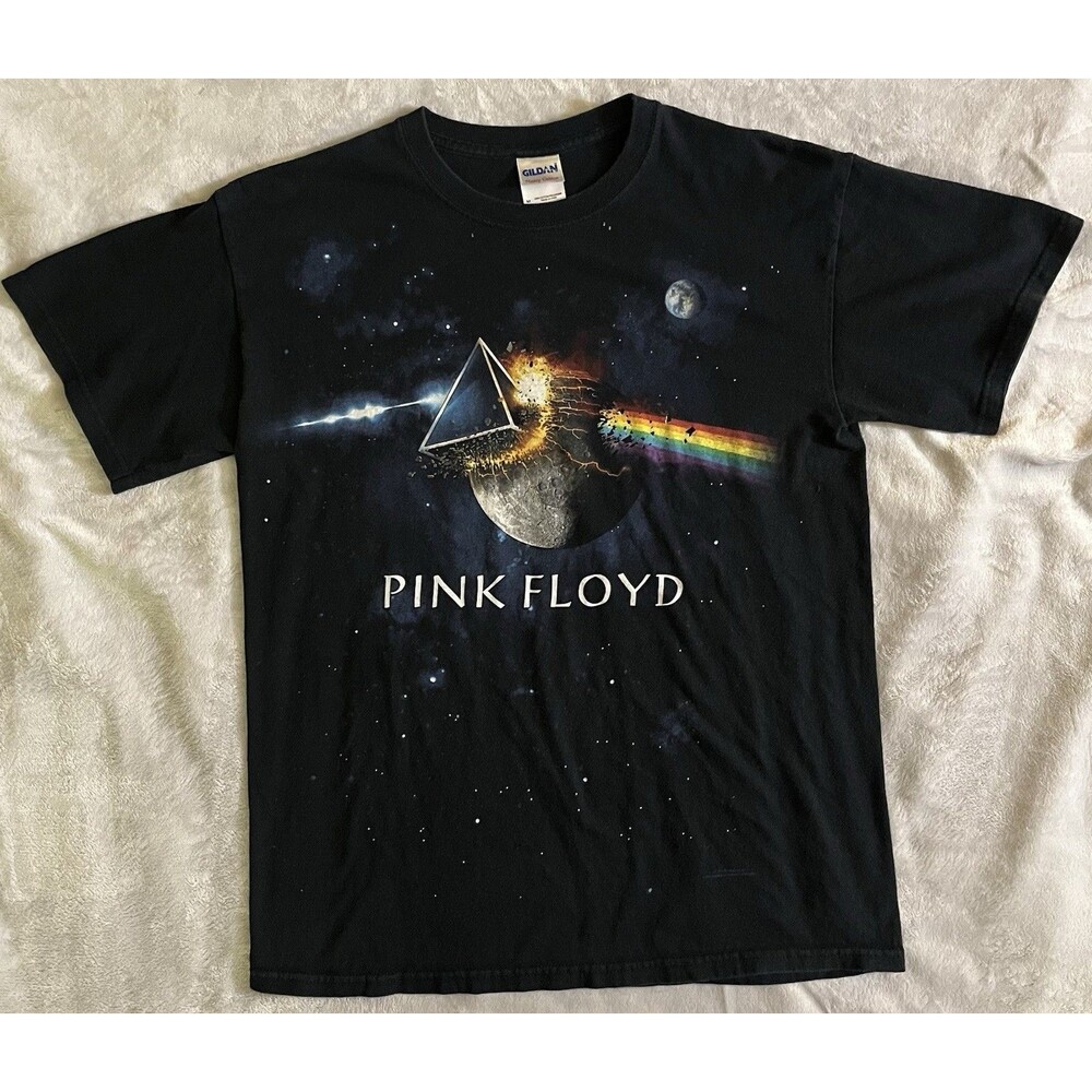 Pink Floyd Dark Side of the Moon Exploding Prism Black Graphic T Shirt Men’s M